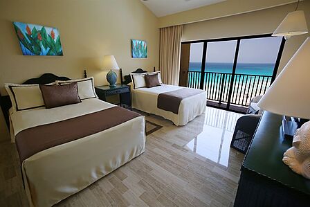 Sample Bedroom with two full/double beds