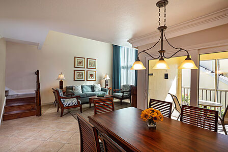 Sample townhouse  dining and living area