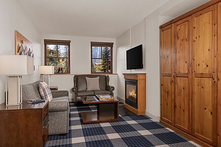 Sample three-bedroom residence living area