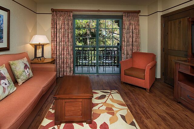 Sample living area in one- and two-bedroom units