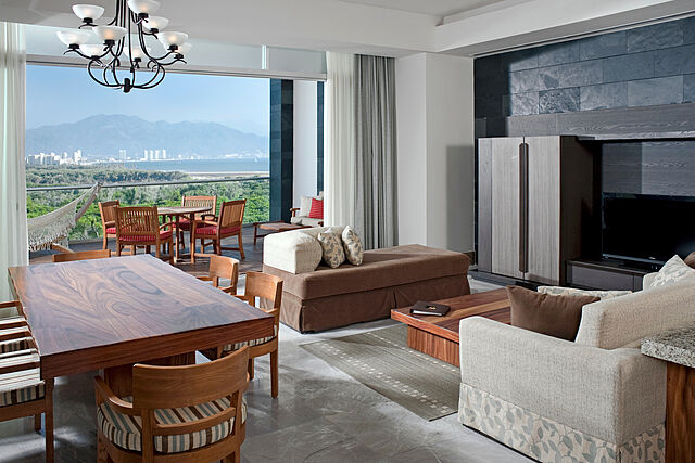 Sample living area in some one- and two-bedroom units