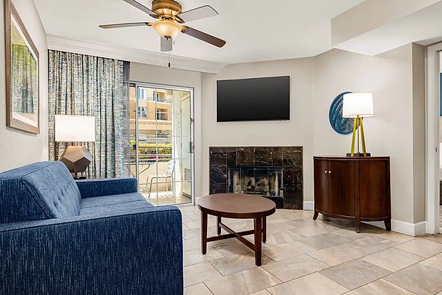 Sample one-bedroom villa living area