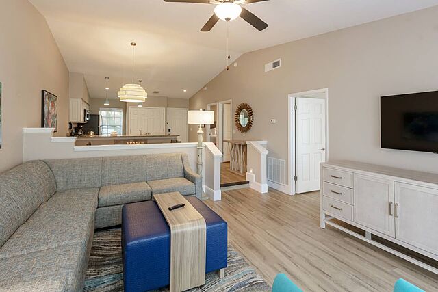 Sample three-bedroom living area