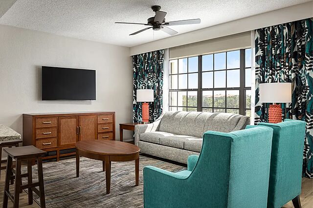 Sample two-bedroom villa living area