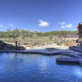 Heated outdoor pool with mountain views