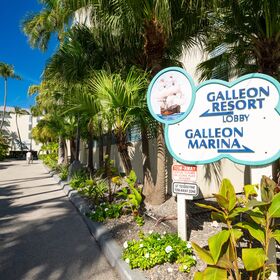 Gated entry to parking garage, parking lot and elavators and lobby or go a few steps further to the Galleon Marina