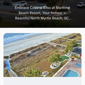 Walk through the dunes right to the beach.  Outdoor pool and hot tub