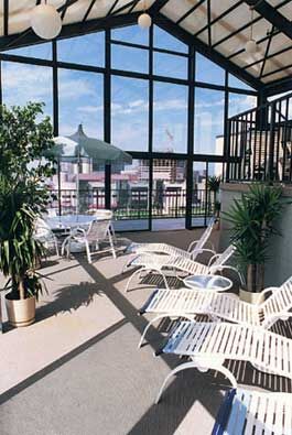 The Deck overlooks the ocean