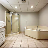 main floor bathroom with jacuzzi and sauna