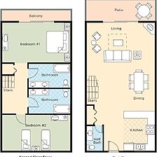 Club Wyndham Newport Overlook — Two-Bedroom Unit Floorplan