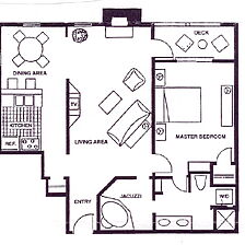 Wyndham Patriots' Place — One-bedroom sample floorplan