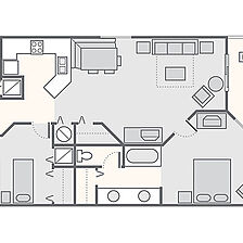 Shore Crest Vacation Villas II — Two-bedroom floorplan