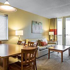 Shore Crest Vacation Villas II — Living room and balcony