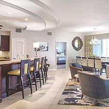 Club Wyndham Ocean Walk — Sample Living Area and Kitchen