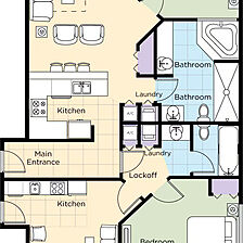 Club Wyndham Ocean Walk — 2 Bedroom Deluxe Lockoff Floorplan