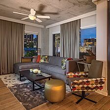 Club Wyndham Austin — Sample Living Area With Skyline View