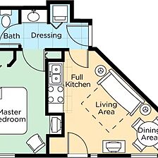 Club Wyndham Nashville — Sample 1 Bedroom Suite Floorplan