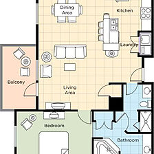 Club Wyndham Bonnet Creek Resort — 1 Bedroom Presidential Floorplan