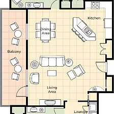 Club Wyndham Bonnet Creek Resort — 2 Bedroom Presidential Floorplan