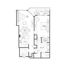 The Westin Kaanapali Ocean Resort Villas — Sample 1 Bedroom Villa Floorplan
