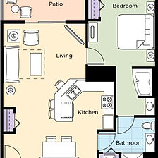 Club Wyndham Great Smokies Lodge — Sample 1 Bedroom Deluxe Floorplan