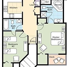 Club Wyndham Resort at Fairfield Mountains — Two-Bedroom Loft Floorplan