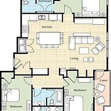 Club Wyndham Resort at Avon — Sample three-bedroom presidential suite floorplan