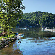 Club Wyndham Resort at Fairfield Mountains — Lake Lure and Lakefront Seating Area