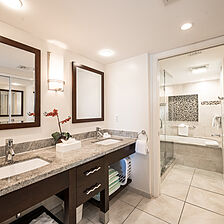 Primary Bath with jetted tub walk in shower with jets