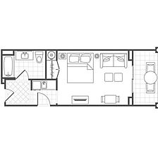 Marriott's Lakeshore Reserve — Studio Guest Room Floorplan