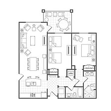 Marriott's Lakeshore Reserve — 2-Bedroom Villa (Queens) Floorplan