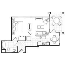 Marriott's Lakeshore Reserve — 1-Bedroom Larger Guest Room Floorplan