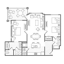 Marriott's Lakeshore Reserve — 2-Bedroom Villa (Kings) Floorplan