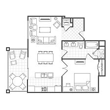 Marriott's Lakeshore Reserve — 1-Bedroom Villa Floorplan