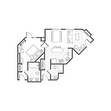 Marriott Grand Residence Club - Lake Tahoe — Sample One-bedroom residence floorplan