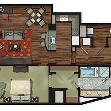 The Ritz Carlton Club, San Francisco &mdash; One-bedroom residence floorplan