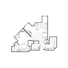Marriott Grand Residence Club - Lake Tahoe — Sample one-bedroom penthouse floorplan