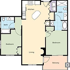 WorldMark Steamboat Springs Resort — Two-bedroom suite floorplan