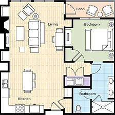 Club Wyndham Resort at Avon — Sample one-bedroom presidential suite floorplan