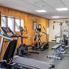 Gym room in basement of building