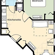 Club Wyndham Sedona — One Bedroom Suite Floorplan