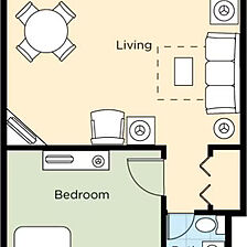 Club Wyndham Avenue Plaza — One-bedroom suite floorplan