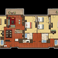 The Ritz-Carlton Club, Lake Tahoe — Four-bedroom residence floorplan