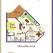 Parkside Resort — - One-Bedroom Deluxe Floor Plan