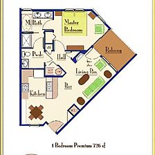 Parkside Resort — - One-Bedroom Premium Floor Plan