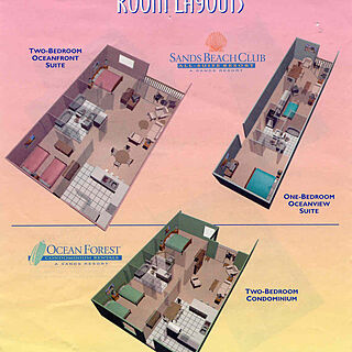 Sands Beach Club — Sample unit floor plan for 2 bedroom oceanfront units