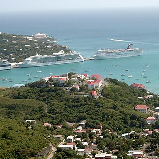 Bluebeard's Castle — Castle's Hilltop Location with pristine views of Charlotte Amalie Harbor