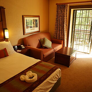 Boulder Ridge Villas at Disney's Wilderness Lodge — Studio with balcony; Second bedroom in two-bedroom lockoff villas.