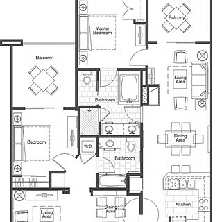 Westin Desert Willow — The two-bedroom villa consists of two separate, adjoining one bedroom units - one larger (full kitchen) and one smaller (partial kitchen).