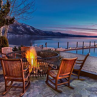 Hyatt High Sierra Lodge — Fire pits on the lake